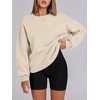 image:imageANRABESS Womens Oversized Sweatshirts Hoodies Crewneck Fleece Pullover Sweaters 2026 Fall Outfits Teen Girls Winter Clothes Almond Large Apricot