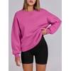 image:imageANRABESS Womens Oversized Sweatshirts Hoodies Crewneck Fleece Pullover Sweaters 2026 Fall Outfits Teen Girls Winter Clothes Hotpink Small
