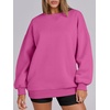 image:imageANRABESS Womens Oversized Sweatshirts Hoodies Crewneck Fleece Pullover Sweaters 2026 Fall Outfits Teen Girls Winter Clothes Hotpink Small