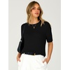 image:imageANRABESS Womens Short Sleeve Crewneck Summer Sweater Crop Top  Cropped Loose Fit Pullover Chunky Open Knit Cute Soft Cozy Fall Fashion Outfits Trendy Sweaters for Casual Work amp SchoolBlack