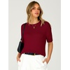 image:imageANRABESS Womens Short Sleeve Crewneck Summer Sweater Crop Top  Cropped Loose Fit Pullover Chunky Open Knit Cute Soft Cozy Fall Fashion Outfits Trendy Sweaters for Casual Work amp SchoolRed