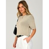 image:imageANRABESS Womens Short Sleeve Crewneck Summer Sweater Crop Top  Cropped Loose Fit Pullover Chunky Open Knit Cute Soft Cozy Fall Fashion Outfits Trendy Sweaters for Casual Work amp SchoolApricot