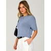 image:imageANRABESS Womens Short Sleeve Crewneck Summer Sweater Crop Top  Cropped Loose Fit Pullover Chunky Open Knit Cute Soft Cozy Fall Fashion Outfits Trendy Sweaters for Casual Work amp SchoolDusty Blue