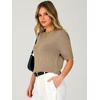 image:imageANRABESS Womens Short Sleeve Crewneck Summer Sweater Crop Top  Cropped Loose Fit Pullover Chunky Open Knit Cute Soft Cozy Fall Fashion Outfits Trendy Sweaters for Casual Work amp SchoolKhaki