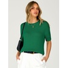image:imageANRABESS Womens Short Sleeve Crewneck Summer Sweater Crop Top  Cropped Loose Fit Pullover Chunky Open Knit Cute Soft Cozy Fall Fashion Outfits Trendy Sweaters for Casual Work amp SchoolGreen