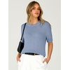 image:imageANRABESS Womens Short Sleeve Crewneck Summer Sweater Crop Top  Cropped Loose Fit Pullover Chunky Open Knit Cute Soft Cozy Fall Fashion Outfits Trendy Sweaters for Casual Work amp SchoolDusty Blue