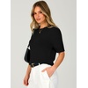 image:imageANRABESS Womens Short Sleeve Crewneck Summer Sweater Crop Top  Cropped Loose Fit Pullover Chunky Open Knit Cute Soft Cozy Fall Fashion Outfits Trendy Sweaters for Casual Work amp SchoolBlack