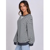 image:imageANRABESS Womens Striped Oversized Sweatshirts  2026 Fall Fashion OutfitsLightweight Comfort SweaterCrewneck Long Sleeve ShirtsColor Block PulloverTravel AllDay ClothesGrey Blue