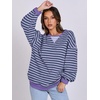image:imageANRABESS Womens Striped Oversized Sweatshirts  2026 Fall Fashion OutfitsLightweight Comfort SweaterCrewneck Long Sleeve ShirtsColor Block PulloverTravel AllDay ClothesBlue Purple