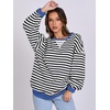 image:imageANRABESS Womens Striped Oversized Sweatshirts  2026 Fall Fashion OutfitsLightweight Comfort SweaterCrewneck Long Sleeve ShirtsColor Block PulloverTravel AllDay ClothesBlack White
