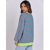 image:imageANRABESS Womens Striped Oversized Sweatshirts  2026 Fall Fashion OutfitsLightweight Comfort SweaterCrewneck Long Sleeve ShirtsColor Block PulloverTravel AllDay ClothesPink Green