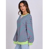 image:imageANRABESS Womens Striped Oversized Sweatshirts  2026 Fall Fashion OutfitsLightweight Comfort SweaterCrewneck Long Sleeve ShirtsColor Block PulloverTravel AllDay ClothesPink Green