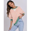 image:imageANRABESS Womens Striped Oversized Sweatshirts  2026 Fall Fashion OutfitsLightweight Comfort SweaterCrewneck Long Sleeve ShirtsColor Block PulloverTravel AllDay ClothesOrange White