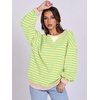 image:imageANRABESS Womens Striped Oversized Sweatshirts  2026 Fall Fashion OutfitsLightweight Comfort SweaterCrewneck Long Sleeve ShirtsColor Block PulloverTravel AllDay ClothesLight Yellow Green