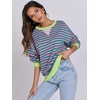 image:imageANRABESS Womens Striped Oversized Sweatshirts  2026 Fall Fashion OutfitsLightweight Comfort SweaterCrewneck Long Sleeve ShirtsColor Block PulloverTravel AllDay ClothesPink Green