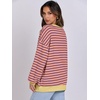 image:imageANRABESS Womens Striped Oversized Sweatshirts  2026 Fall Fashion OutfitsLightweight Comfort SweaterCrewneck Long Sleeve ShirtsColor Block PulloverTravel AllDay ClothesPurple Orange
