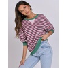 image:imageANRABESS Womens Striped Oversized Sweatshirts  2026 Fall Fashion OutfitsLightweight Comfort SweaterCrewneck Long Sleeve ShirtsColor Block PulloverTravel AllDay ClothesGrey Pink