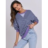 image:imageANRABESS Womens Striped Oversized Sweatshirts  2026 Fall Fashion OutfitsLightweight Comfort SweaterCrewneck Long Sleeve ShirtsColor Block PulloverTravel AllDay ClothesBlue Purple