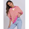 image:imageANRABESS Womens Striped Oversized Sweatshirts  2026 Fall Fashion OutfitsLightweight Comfort SweaterCrewneck Long Sleeve ShirtsColor Block PulloverTravel AllDay ClothesHot Pink Yellow