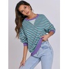 image:imageANRABESS Womens Striped Oversized Sweatshirts  2026 Fall Fashion OutfitsLightweight Comfort SweaterCrewneck Long Sleeve ShirtsColor Block PulloverTravel AllDay ClothesGreen Grey