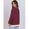 image:imageANRABESS Womens Striped Oversized Sweatshirts  2026 Fall Fashion OutfitsLightweight Comfort SweaterCrewneck Long Sleeve ShirtsColor Block PulloverTravel AllDay ClothesRed Blue