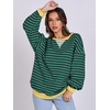 image:imageANRABESS Womens Striped Oversized Sweatshirts  2026 Fall Fashion OutfitsLightweight Comfort SweaterCrewneck Long Sleeve ShirtsColor Block PulloverTravel AllDay ClothesBlue Green