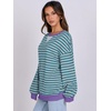 image:imageANRABESS Womens Striped Oversized Sweatshirts  2026 Fall Fashion OutfitsLightweight Comfort SweaterCrewneck Long Sleeve ShirtsColor Block PulloverTravel AllDay ClothesGreen Grey