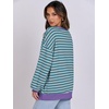 image:imageANRABESS Womens Striped Oversized Sweatshirts  2026 Fall Fashion OutfitsLightweight Comfort SweaterCrewneck Long Sleeve ShirtsColor Block PulloverTravel AllDay ClothesGreen Grey