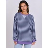 image:imageANRABESS Womens Striped Oversized Sweatshirts  2026 Fall Fashion OutfitsLightweight Comfort SweaterCrewneck Long Sleeve ShirtsColor Block PulloverTravel AllDay ClothesBlue Purple
