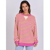 image:imageANRABESS Womens Striped Oversized Sweatshirts  2026 Fall Fashion OutfitsLightweight Comfort SweaterCrewneck Long Sleeve ShirtsColor Block PulloverTravel AllDay ClothesHot Pink Yellow