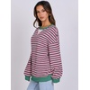 image:imageANRABESS Womens Striped Oversized Sweatshirts  2026 Fall Fashion OutfitsLightweight Comfort SweaterCrewneck Long Sleeve ShirtsColor Block PulloverTravel AllDay ClothesGrey Pink
