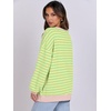 image:imageANRABESS Womens Striped Oversized Sweatshirts  2026 Fall Fashion OutfitsLightweight Comfort SweaterCrewneck Long Sleeve ShirtsColor Block PulloverTravel AllDay ClothesLight Yellow Green