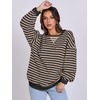 image:imageANRABESS Womens Striped Oversized Sweatshirts  2026 Fall Fashion OutfitsLightweight Comfort SweaterCrewneck Long Sleeve ShirtsColor Block PulloverTravel AllDay ClothesBlack Grey