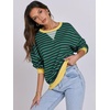 image:imageANRABESS Womens Striped Oversized Sweatshirts  2026 Fall Fashion OutfitsLightweight Comfort SweaterCrewneck Long Sleeve ShirtsColor Block PulloverTravel AllDay ClothesBlue Green