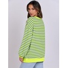 image:imageANRABESS Womens Striped Oversized Sweatshirts  2026 Fall Fashion OutfitsLightweight Comfort SweaterCrewneck Long Sleeve ShirtsColor Block PulloverTravel AllDay ClothesGrey Fluorescent Green