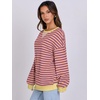 image:imageANRABESS Womens Striped Oversized Sweatshirts  2026 Fall Fashion OutfitsLightweight Comfort SweaterCrewneck Long Sleeve ShirtsColor Block PulloverTravel AllDay ClothesPurple Orange