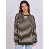 image:imageANRABESS Womens Striped Oversized Sweatshirts  2026 Fall Fashion OutfitsLightweight Comfort SweaterCrewneck Long Sleeve ShirtsColor Block PulloverTravel AllDay ClothesBlack Grey