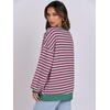 image:imageANRABESS Womens Striped Oversized Sweatshirts  2026 Fall Fashion OutfitsLightweight Comfort SweaterCrewneck Long Sleeve ShirtsColor Block PulloverTravel AllDay ClothesGrey Pink