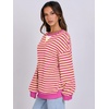 image:imageANRABESS Womens Striped Oversized Sweatshirts  2026 Fall Fashion OutfitsLightweight Comfort SweaterCrewneck Long Sleeve ShirtsColor Block PulloverTravel AllDay ClothesHot Pink Yellow