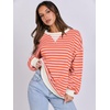 image:imageANRABESS Womens Striped Oversized Sweatshirts  2026 Fall Fashion OutfitsLightweight Comfort SweaterCrewneck Long Sleeve ShirtsColor Block PulloverTravel AllDay ClothesPink Orange