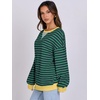 image:imageANRABESS Womens Striped Oversized Sweatshirts  2026 Fall Fashion OutfitsLightweight Comfort SweaterCrewneck Long Sleeve ShirtsColor Block PulloverTravel AllDay ClothesBlue Green