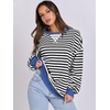 image:imageANRABESS Womens Striped Oversized Sweatshirts  2026 Fall Fashion OutfitsLightweight Comfort SweaterCrewneck Long Sleeve ShirtsColor Block PulloverTravel AllDay ClothesBlack White