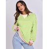 image:imageANRABESS Womens Striped Oversized Sweatshirts  2026 Fall Fashion OutfitsLightweight Comfort SweaterCrewneck Long Sleeve ShirtsColor Block PulloverTravel AllDay ClothesLight Yellow Green