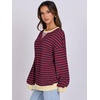 image:imageANRABESS Womens Striped Oversized Sweatshirts  2026 Fall Fashion OutfitsLightweight Comfort SweaterCrewneck Long Sleeve ShirtsColor Block PulloverTravel AllDay ClothesRed Blue