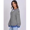 image:imageANRABESS Womens Striped Oversized Sweatshirts  2026 Fall Fashion OutfitsLightweight Comfort SweaterCrewneck Long Sleeve ShirtsColor Block PulloverTravel AllDay ClothesBlack White