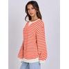image:imageANRABESS Womens Striped Oversized Sweatshirts  2026 Fall Fashion OutfitsLightweight Comfort SweaterCrewneck Long Sleeve ShirtsColor Block PulloverTravel AllDay ClothesPink Orange