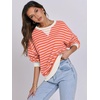 image:imageANRABESS Womens Striped Oversized Sweatshirts  2026 Fall Fashion OutfitsLightweight Comfort SweaterCrewneck Long Sleeve ShirtsColor Block PulloverTravel AllDay ClothesPink Orange