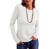 image:imageANRABESS Long Sleeve Shirts for Women Waffle Knit Tops  Crew Neck Slim Fitted TShirtsFall Lightweight SweaterSoft Basic TeeCasual Going Out OutfitsWork Everyday Wear ClothingWhite