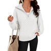 image:imageANRABESS Womens Cable Knit Quarter Zip Pullover Sweaters  Long Sleeve V Neck Collared Cozy Warm Loose Tops Business Casual Work Office Daily Wear 2026 Fall Winter Fashion OutfitsWhite