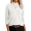 image:imageANRABESS Womens Long Sleeve Mock Neck Pullover Sweaters  Lightweight Crewneck Sweater 2026 Fall Fashion Outfits Soft KnittedWork Business Casual TopEveryday Wear Winter ClothingWhite